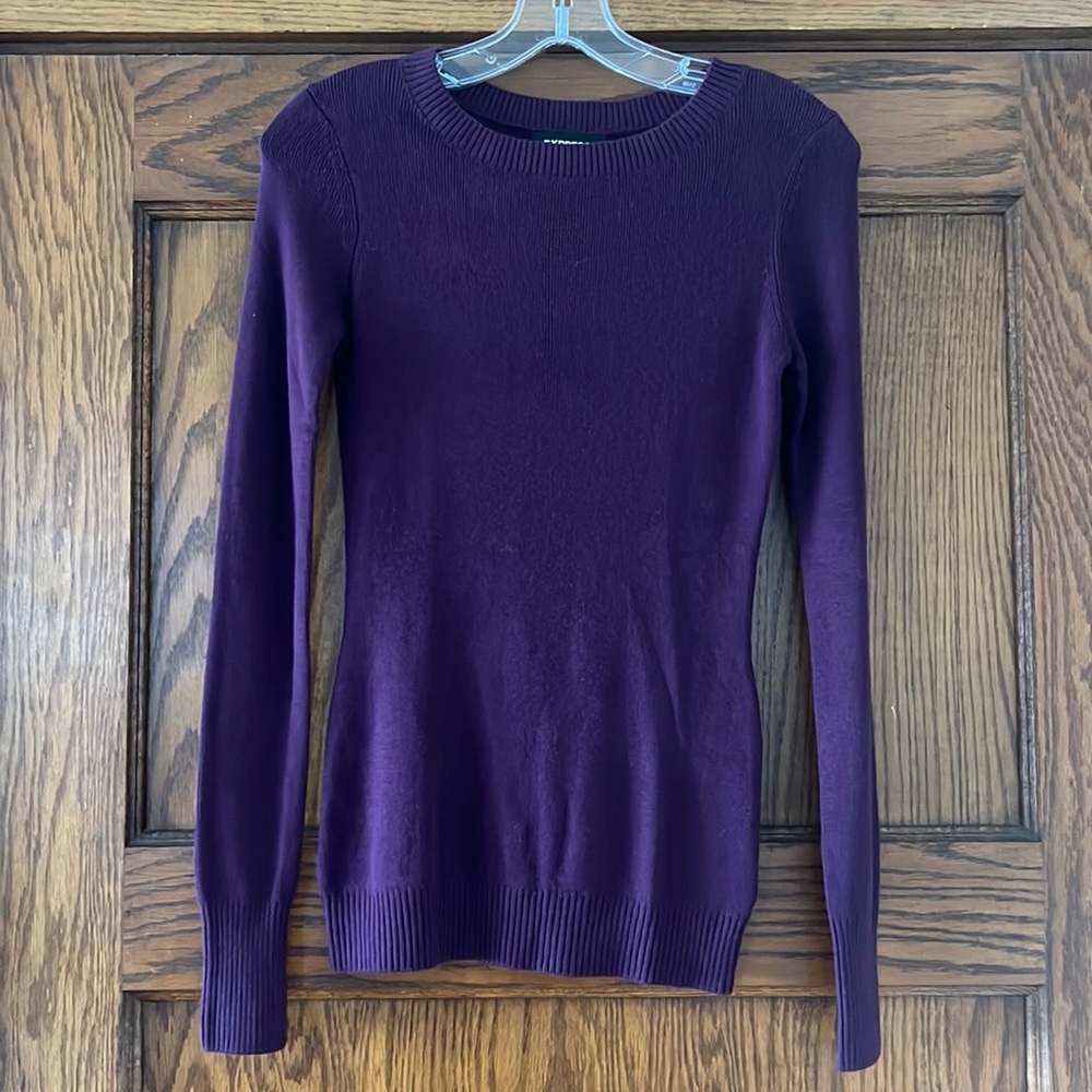 NWT Express long sleeve purple crew neck sweater Small